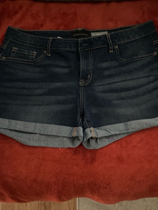 Aeropostale Pants - Aeropostale Dark Blue Denim Rolled Cuff Women's Shorts